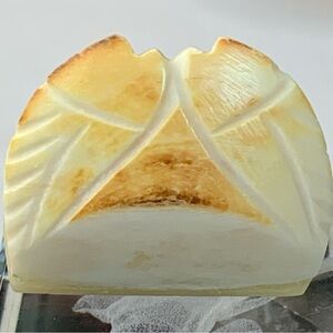 VTG Bovine Bone Bead Hand Carved Wings Leaves Fish Connector Pendant Bead 1.2"